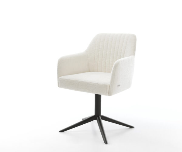 Étkezőszék Greg-Flex bouclé puha bézs fekete kereszt láb 360° forgatható billenő zsákrugó