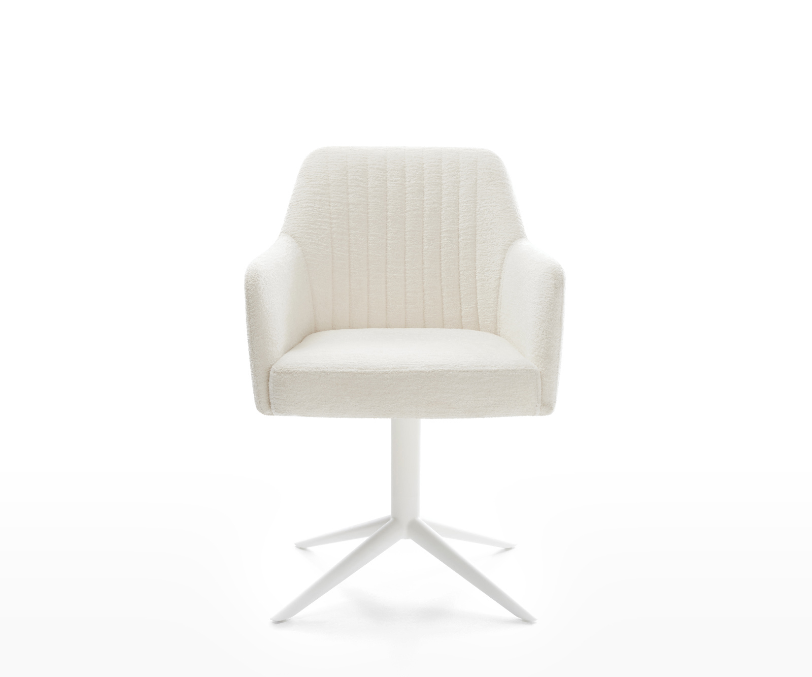 Étkezőszék Greg-Flex bouclé puha bézs fehér kereszt láb 360° forgatható billenő zsákrugós - Image 2