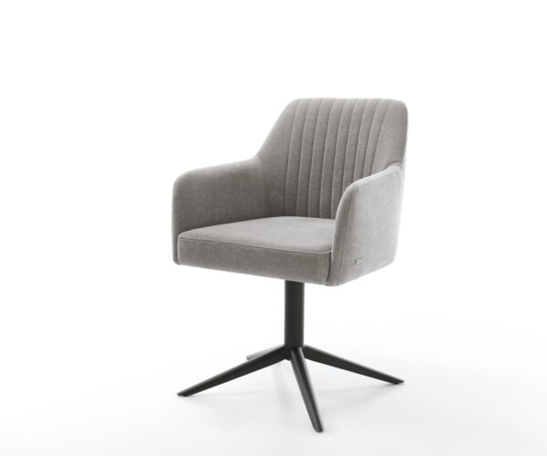 Étkezőszék Greg-Flex strukturált szövet puha szürke fekete kereszt láb 360° forgatható billenő zsákrugó