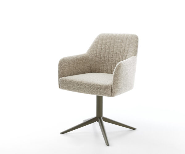 Étkezőszék Greg-Flex szövött szövet puha bézs kereszt láb titán színű hatvan fokban forgatható billenő zsákrugó