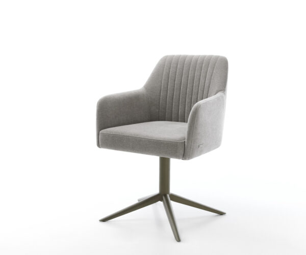 Étkezőszék Greg-Flex strukturált szövet puha szürke kereszt láb titán színű hatvan fokban forgatható billenő zsákrugós