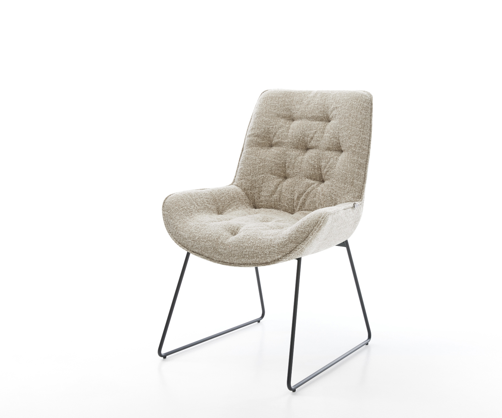 Étkezőszék Taimi-Flex szövött szövet puha bézs vékony láb fekete