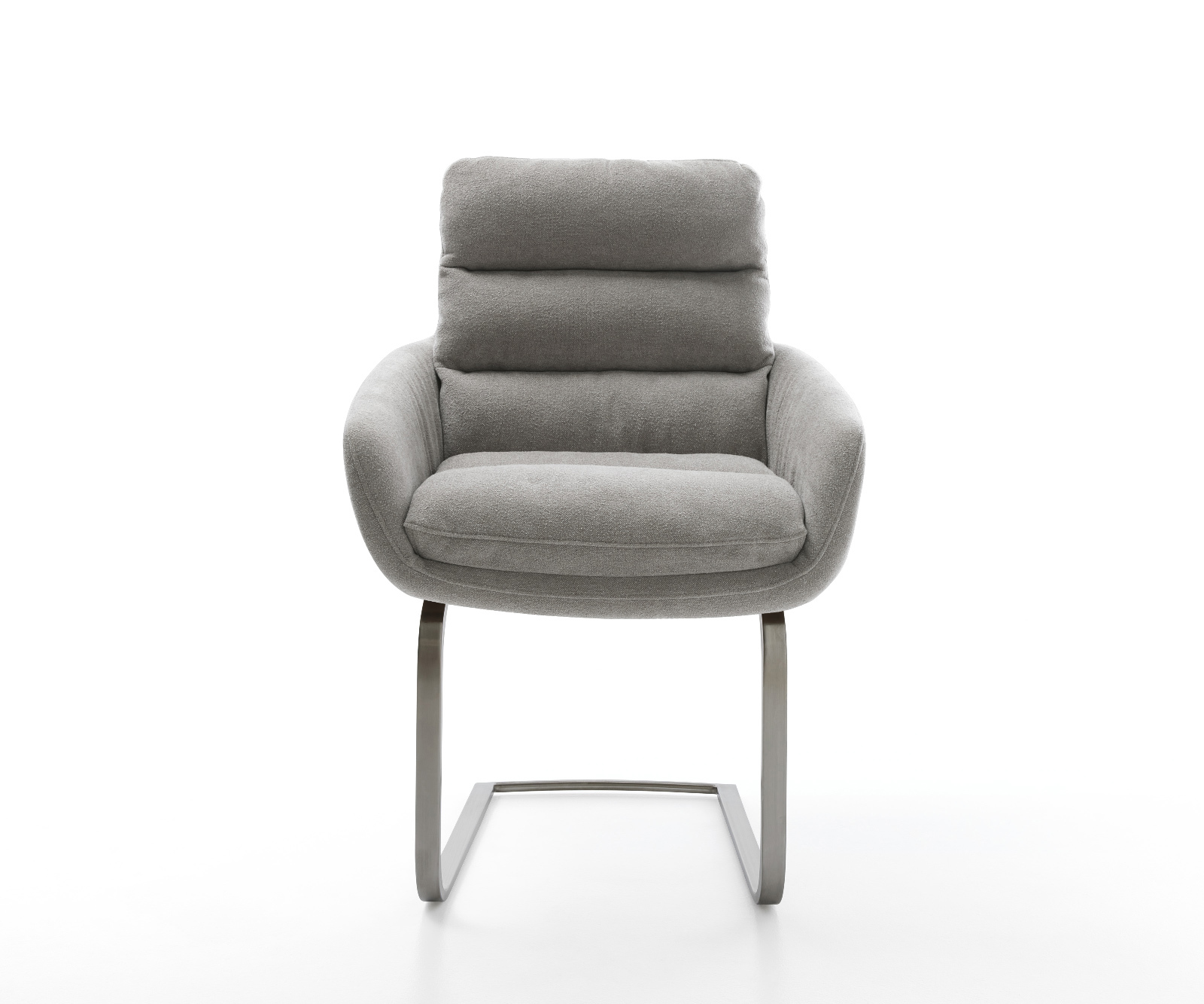 Étkezőszék Abelia-Flex kárpitozott karfás strukturált szövet puha szürke konzolos lapos antracit - Image 2