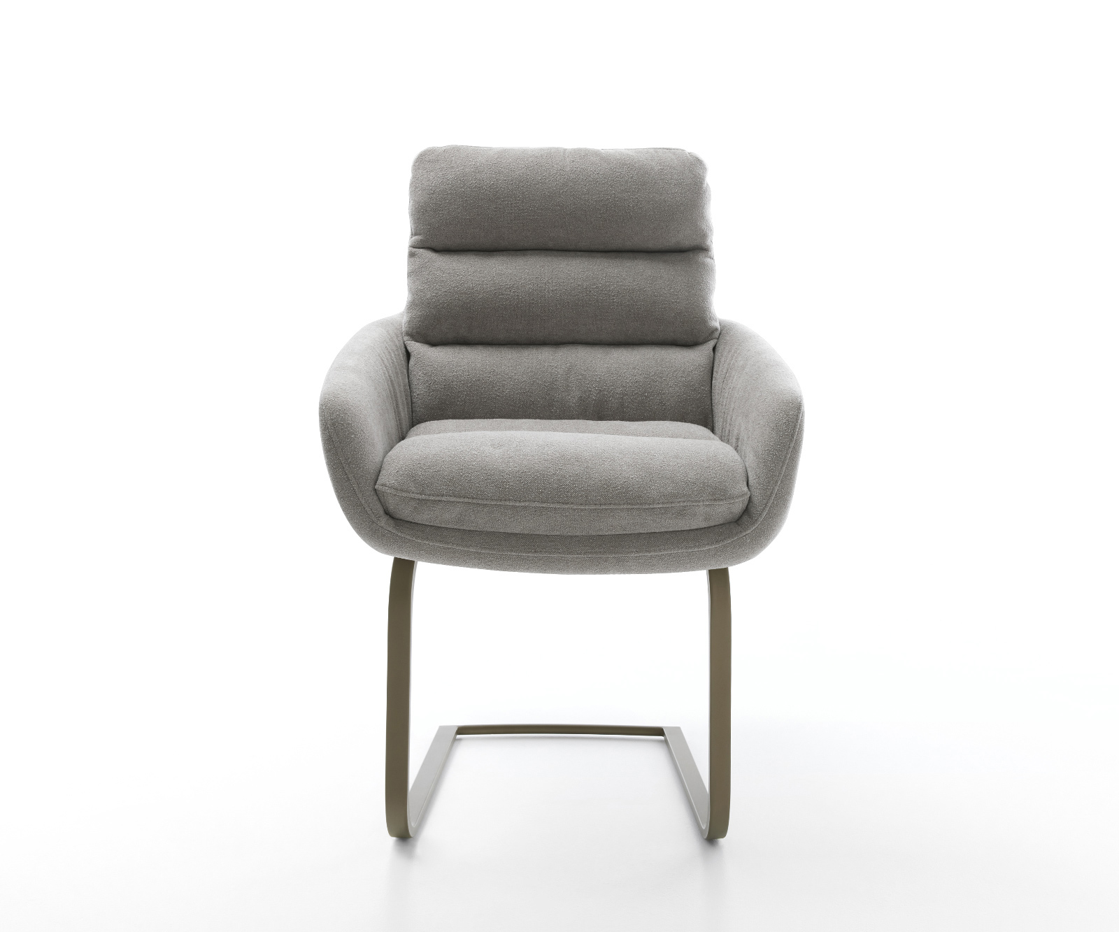 Étkezőszék Abelia-Flex kárpitozott karfás strukturált szövet puha szürke konzolos lapos láb titán színű - Image 2