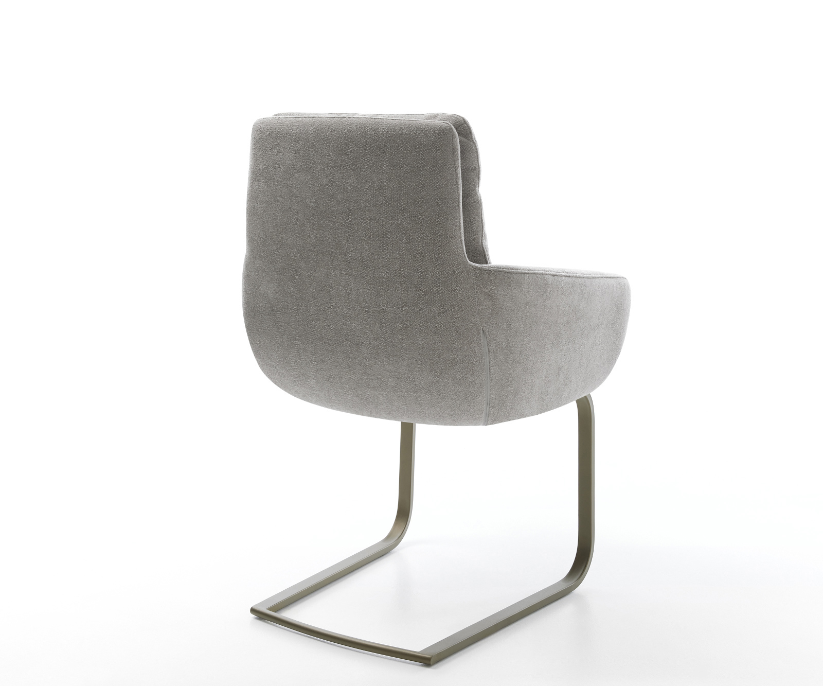 Étkezőszék Abelia-Flex kárpitozott karfás strukturált szövet puha szürke konzolos lapos láb titán színű - Image 5