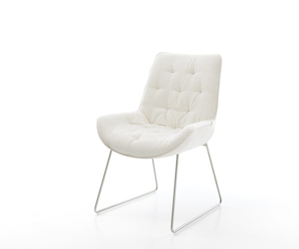 Étkezőszék Taimi-Flex bouclé puha bézs vékony fém láb