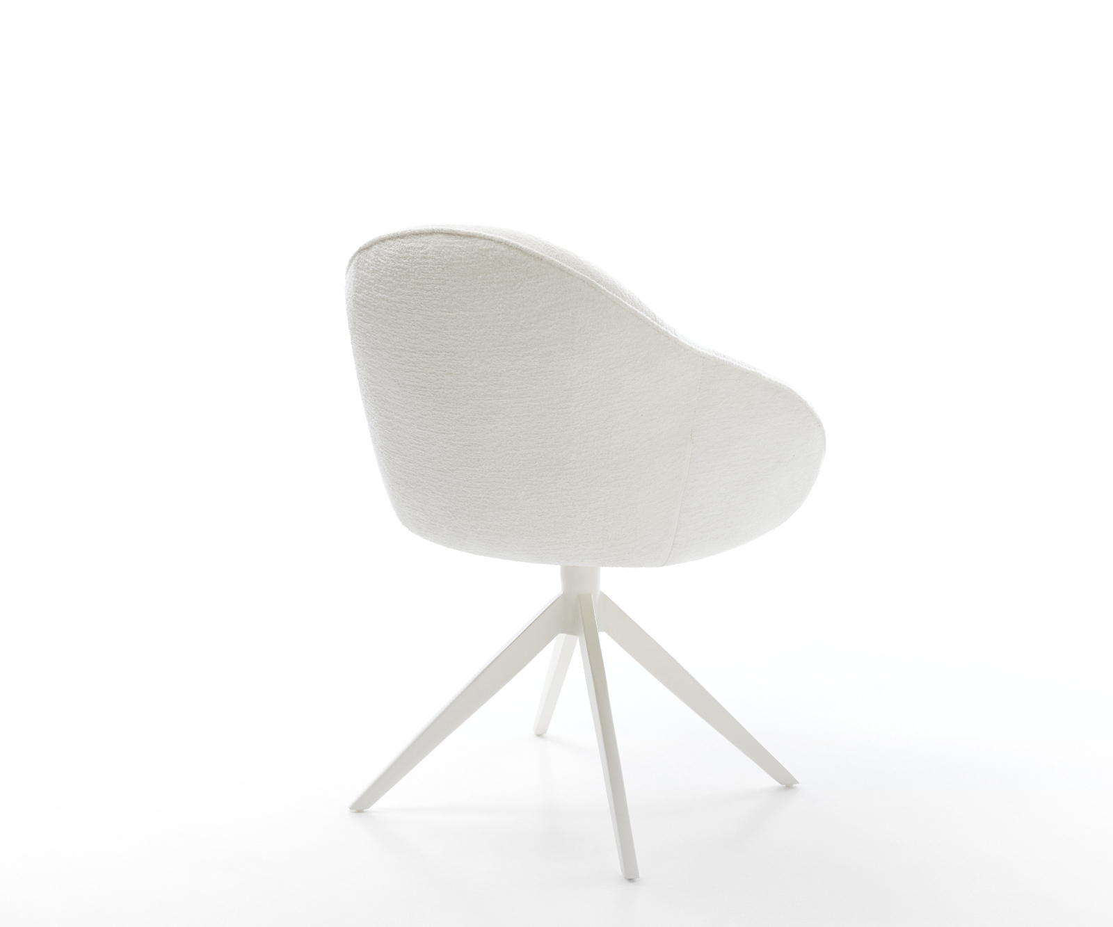 Étkezőszék Gaio-Flex bouclé puha bézs kereszt láb széles fehér 360° forgatható billenő funkció - Image 5