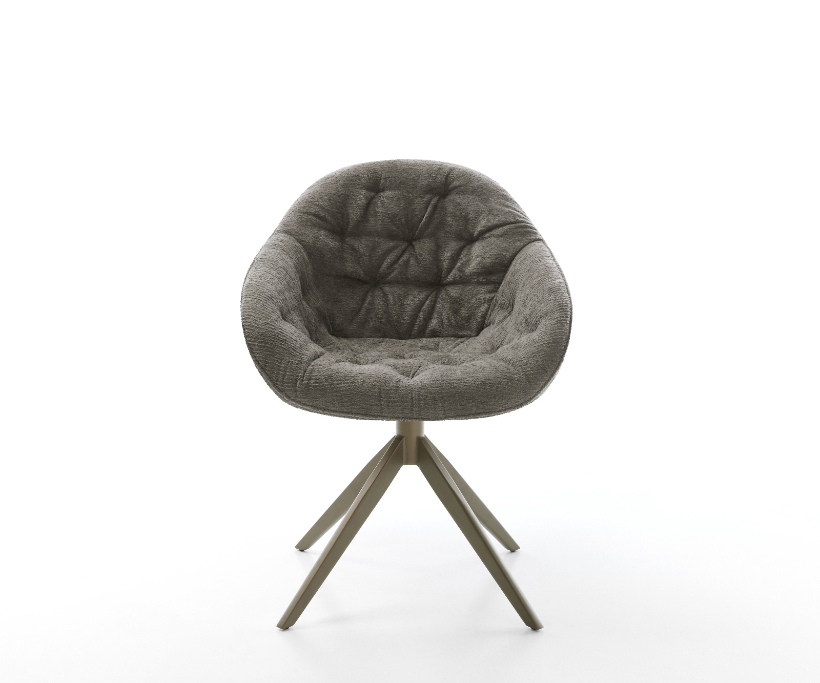 Étkezőszék Gaio-Flex bouclé puha sötét bézs kereszt láb széles titán színű 360° forgatható billenő - Image 2