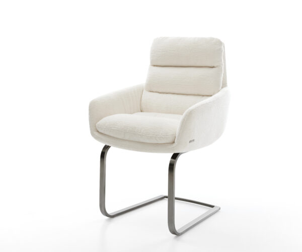 Étkezőszék Abelia-Flex karfás bouclé puha bézs konzolos lapos antracit