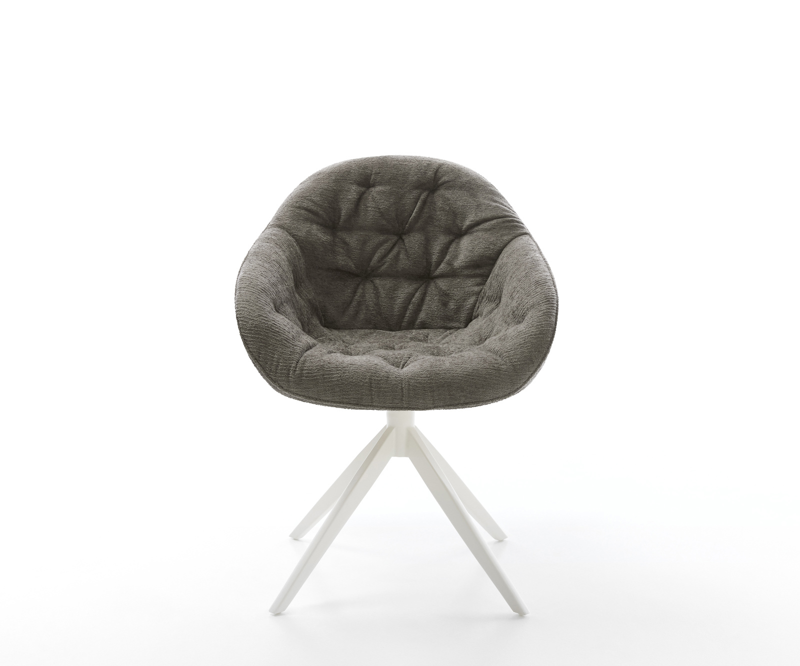 Étkezőszék Gaio-Flex bouclé puha sötét bézs kereszt láb széles fehér 360° forgatható billenő funkció - Image 2