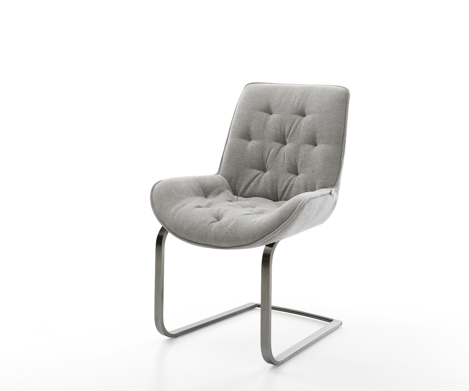 Étkezőszék Taimi-Flex strukturált szövet puha szürke konzolos lapos antracit