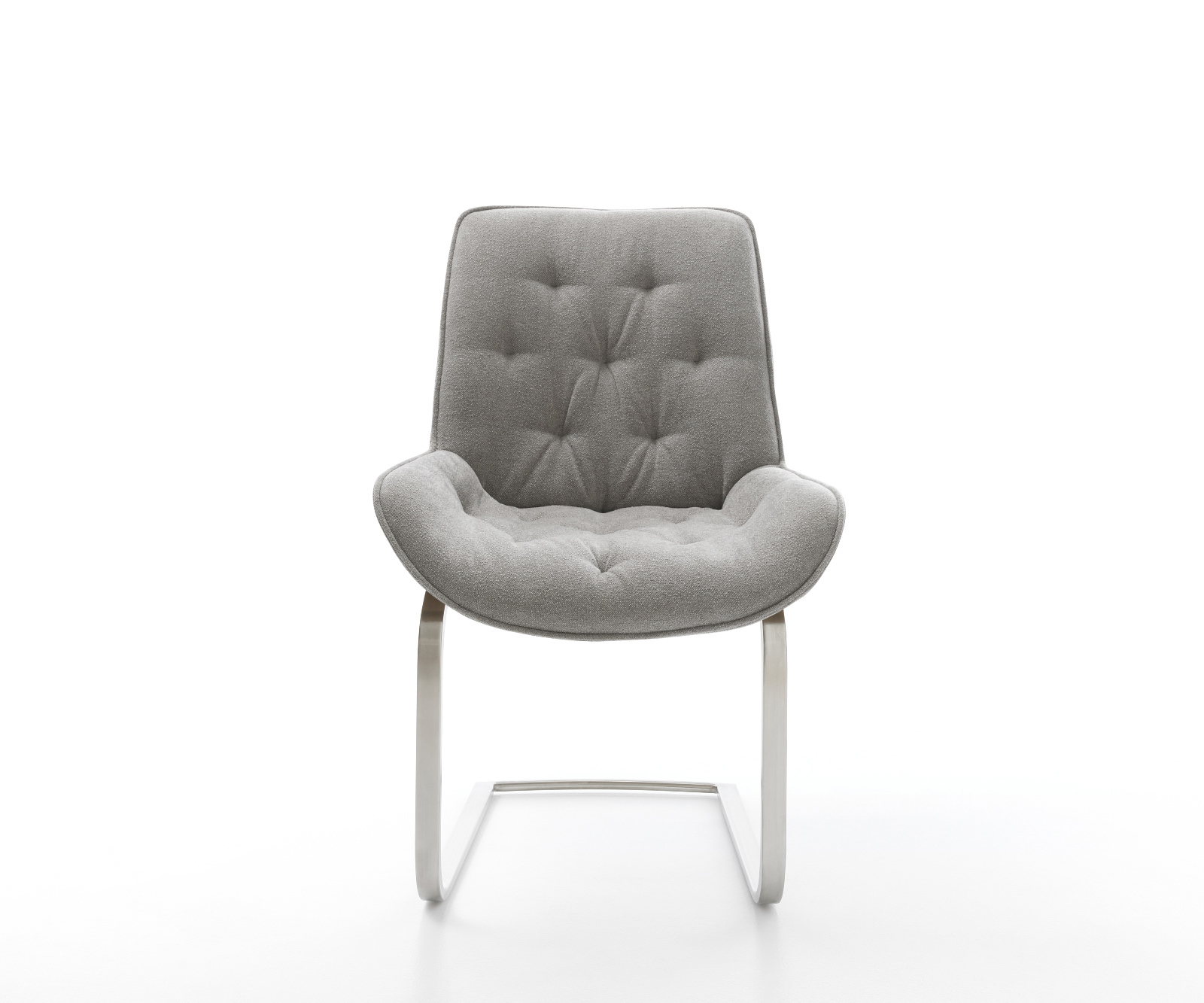 Étkezőszék Taimi-Flex strukturált szövet puha szürke konzolos lapos rozsdamentes acél - Image 2