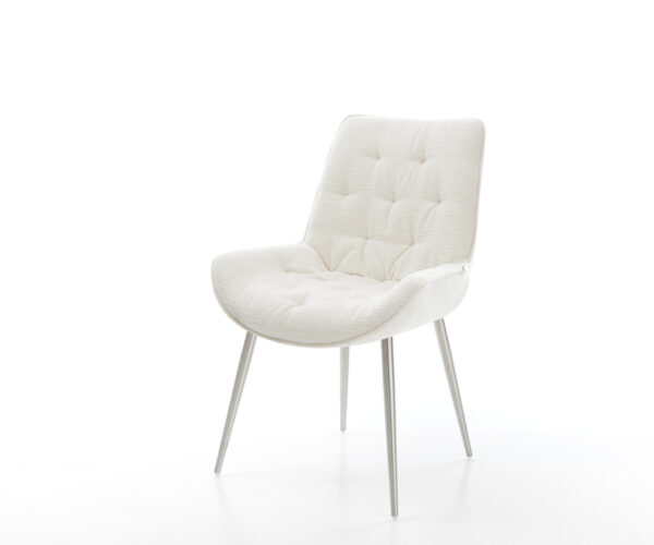 Étkezőszék Taimi-Flex bouclé puha bézs 4 láb kúpos rozsdamentes acél