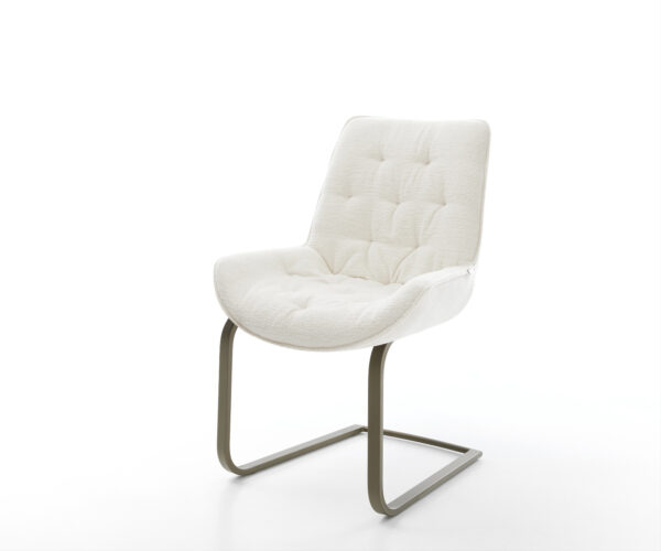 Étkezőszék Taimi-Flex bouclé puha bézs konzolos láb lapos titán színű hatású