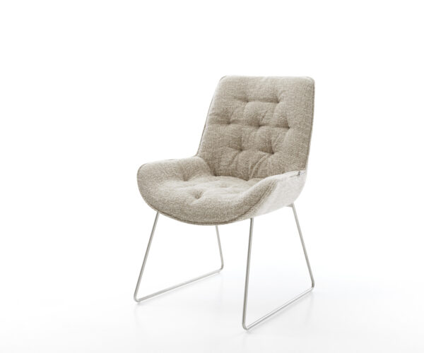 Étkezőszék Taimi-Flex szövött szövet puha bézs vékony láb rozsdamentes acél