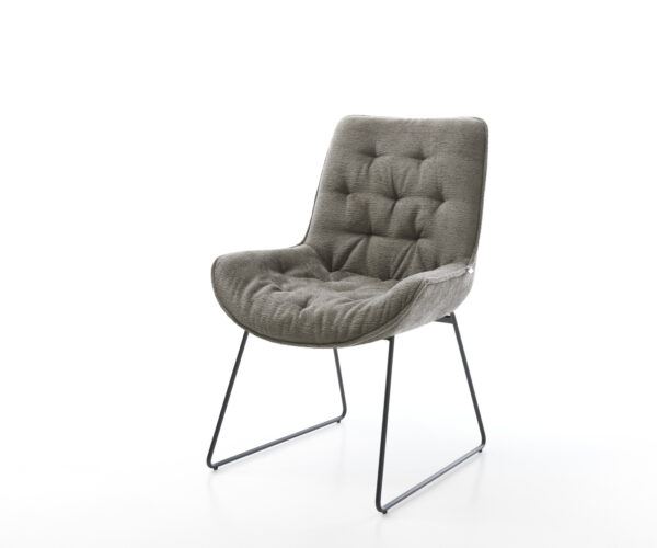 Étkezőszék Taimi-Flex bouclé puha sötét bézs vékony láb fekete