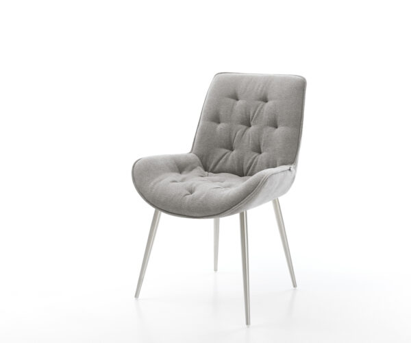 Étkezőszék Taimi-Flex strukturált szövet puha szürke 4 láb kúpos rozsdamentes acél