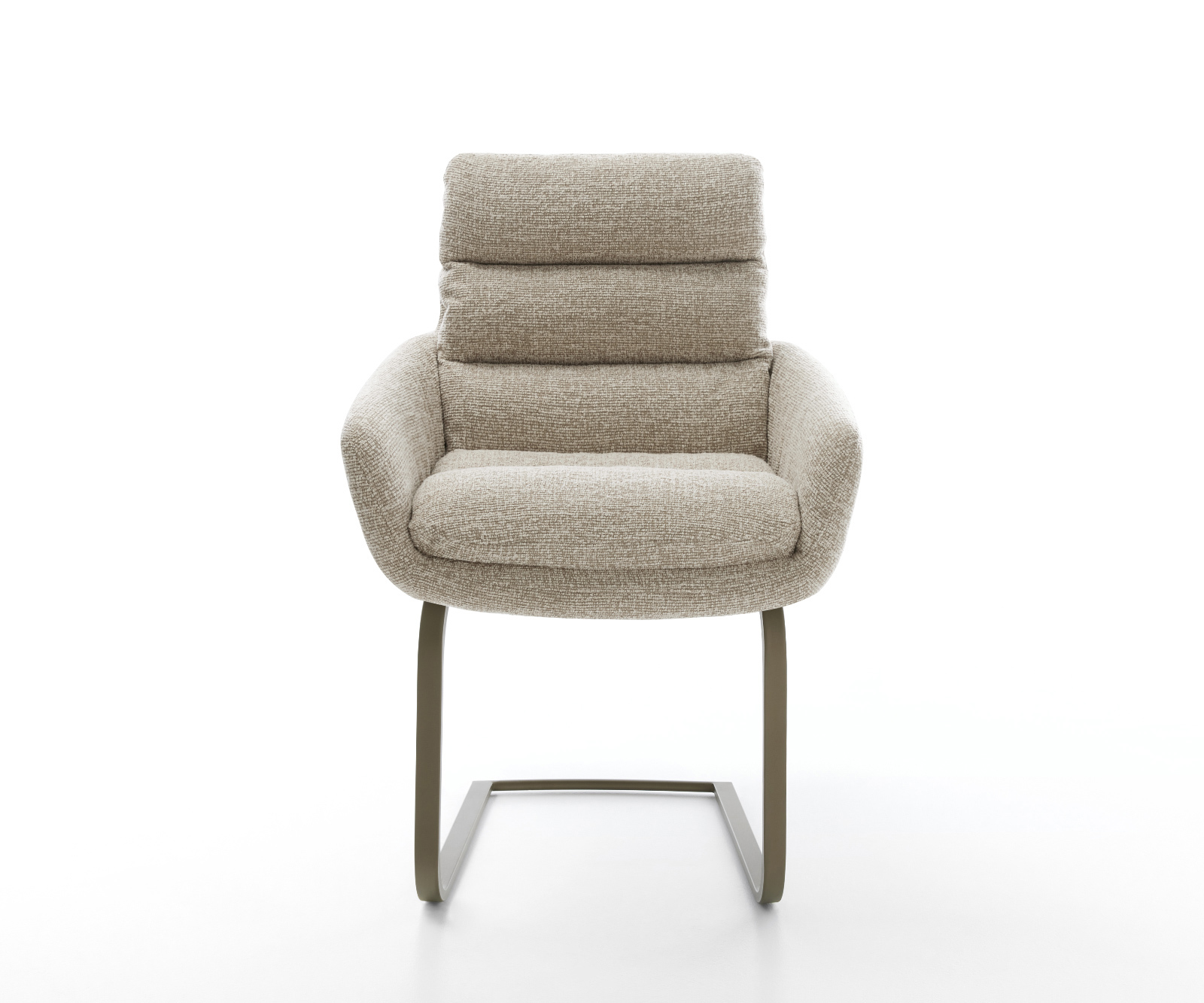 Étkezőszék Abelia-Flex karfás mikroszálas puha bézs konzolos lapos láb titán színű - Image 2