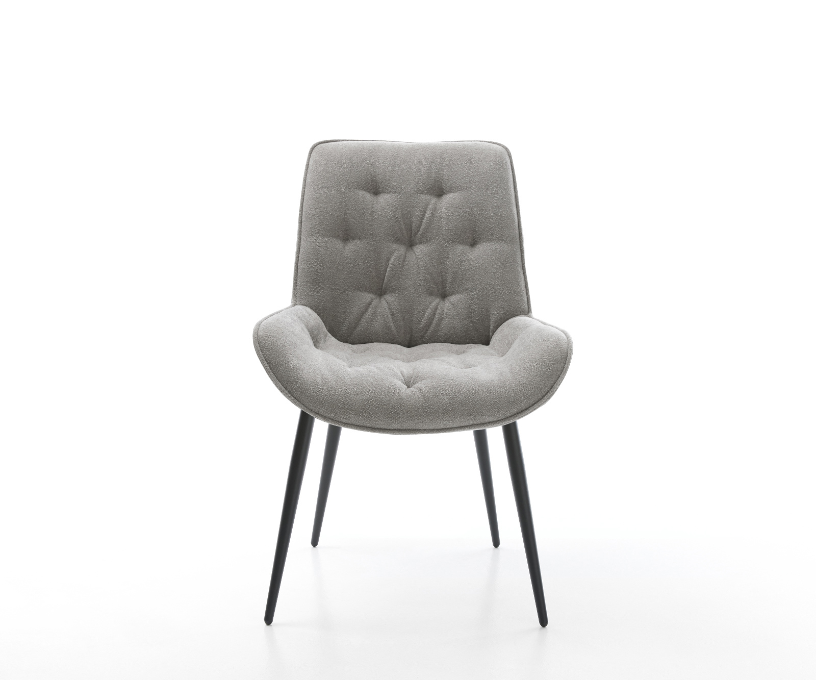 Étkezőszék Taimi-Flex strukturált szövet puha szürke 4 láb kúpos fekete - Image 2