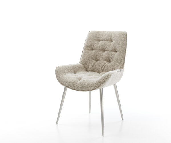 Étkezőszék Taimi-Flex szövött szövet puha bézs 4 láb kúpos rozsdamentes acél