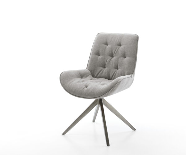 Étkezőszék Taimi-Flex strukturált szövet puha szürke kereszt láb széles grafit 360° forgatható billenő