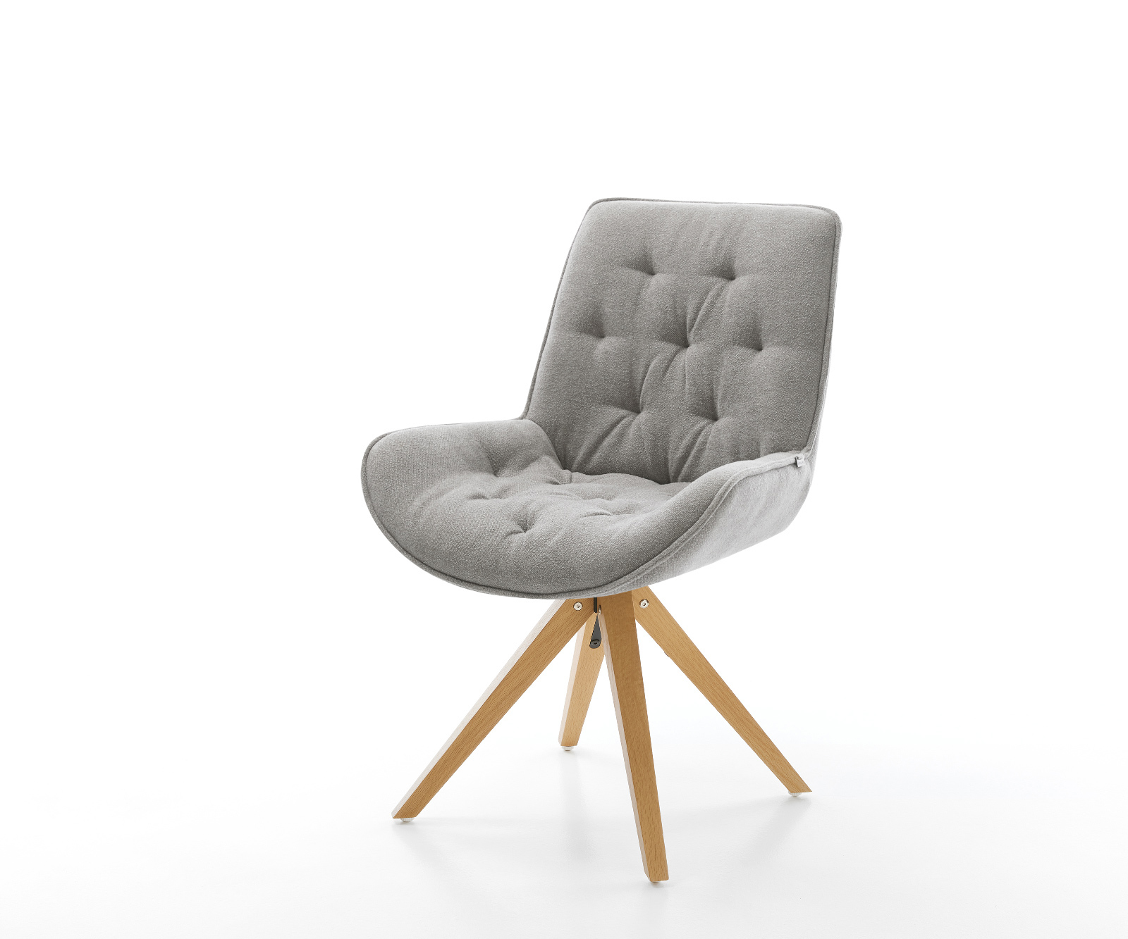 Étkezőszék Taimi-Flex strukturált szövet puha szürke fa láb szögletes természetes 180° forgatható