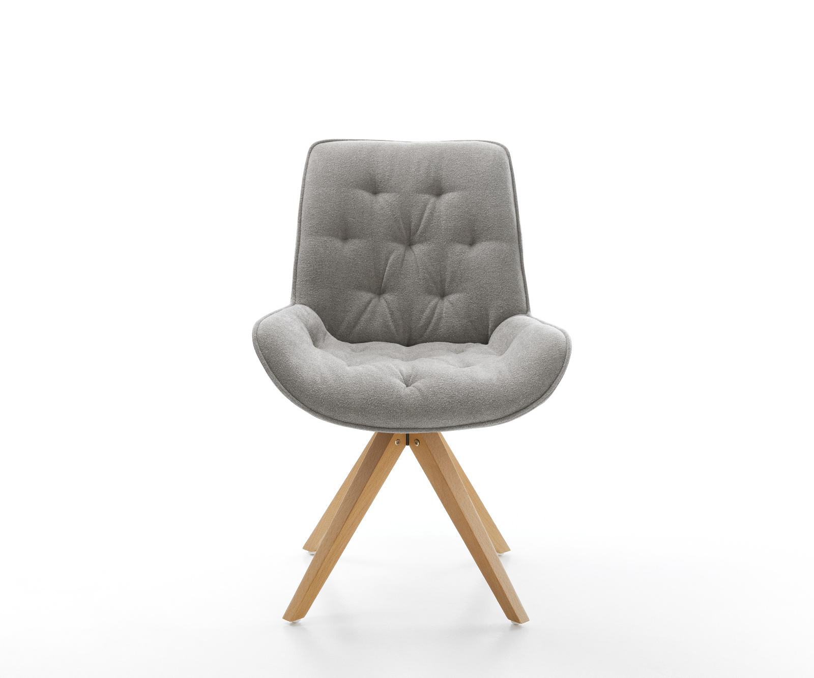 Étkezőszék Taimi-Flex strukturált szövet puha szürke fa láb szögletes természetes 180° forgatható - Image 2