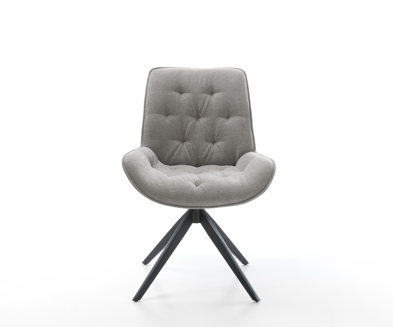 Étkezőszék Taimi-Flex strukturált szövet puha szürke kereszt láb széles fekete 360°-ban forgatható billenő funkció - Image 2