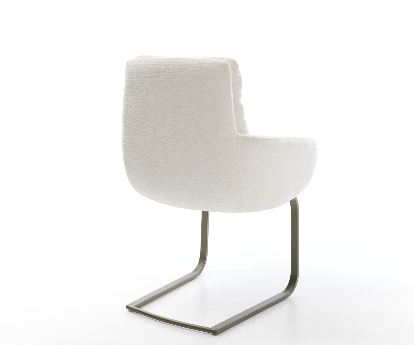 Étkezőszék Abelia-Flex karfás bouclé puha bézs konzolos lapos láb titán színű - Image 5