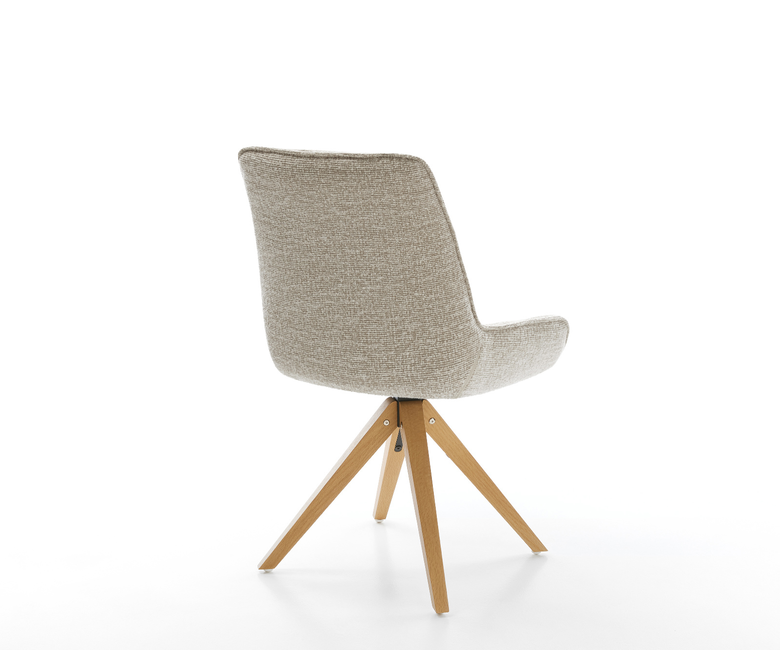 Étkezőszék Taimi-Flex szövött szövet puha bézs fa láb szögletes természetes 180° forgatható - Image 5