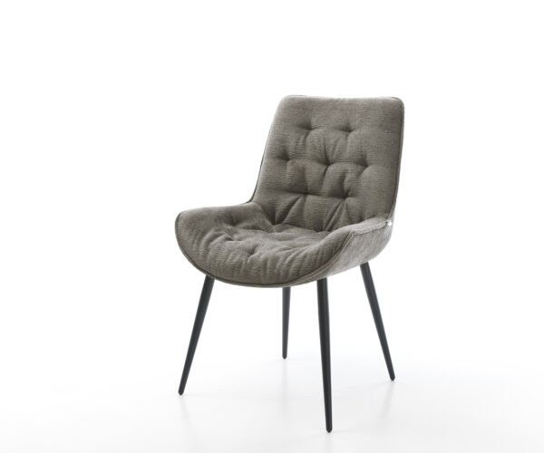 Étkezőszék Taimi-Flex bouclé puha sötét bézs 4 láb kúpos fekete