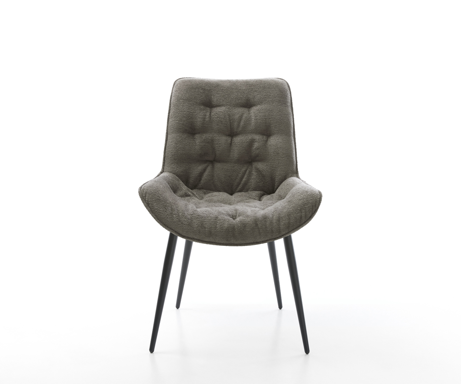 Étkezőszék Taimi-Flex bouclé puha sötét bézs 4 láb kúpos fekete - Image 2