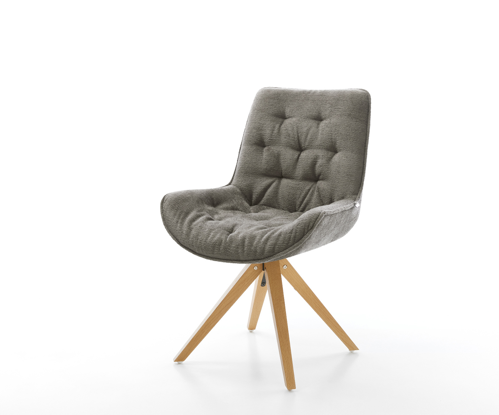 Étkezőszék Taimi-Flex bouclé puha sötét bézs fa láb szögletes természetes 180° forgatható