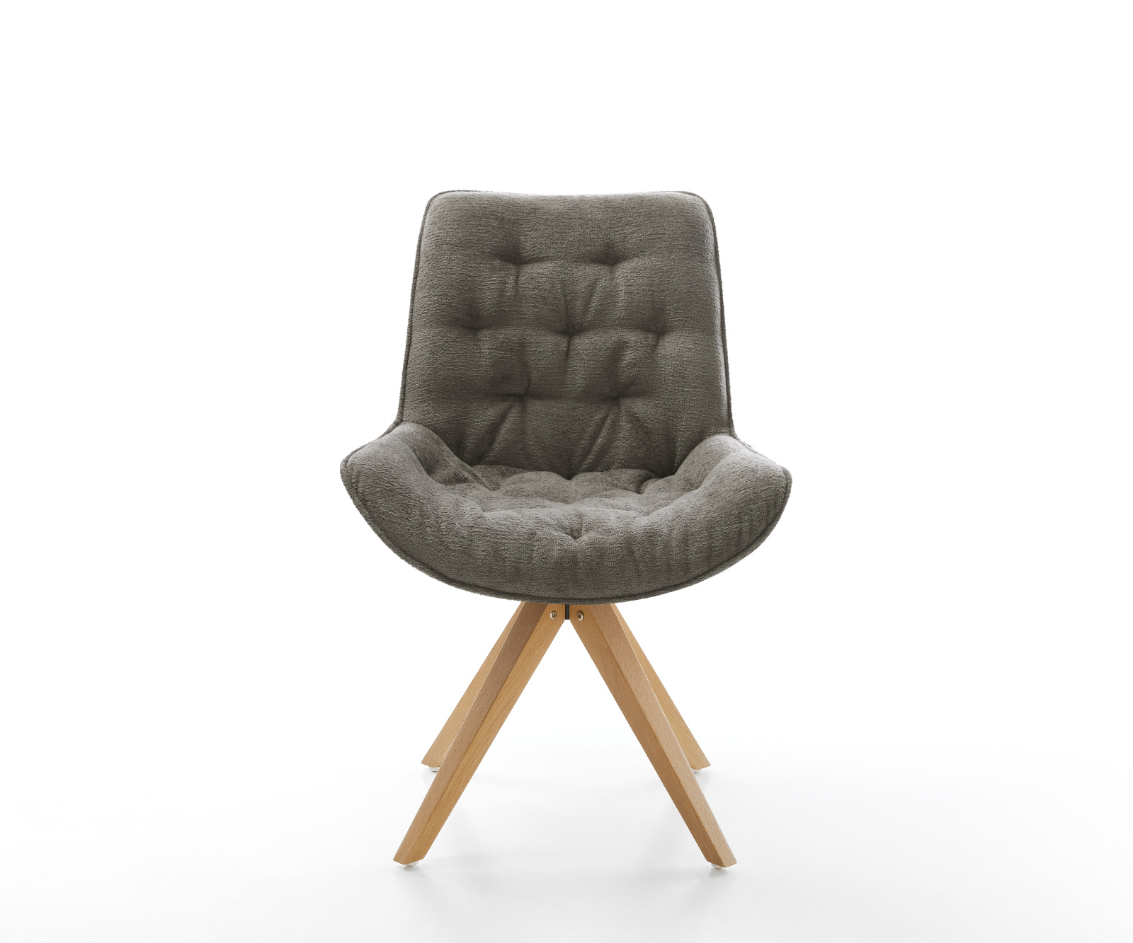 Étkezőszék Taimi-Flex bouclé puha sötét bézs fa láb szögletes természetes 180° forgatható - Image 2