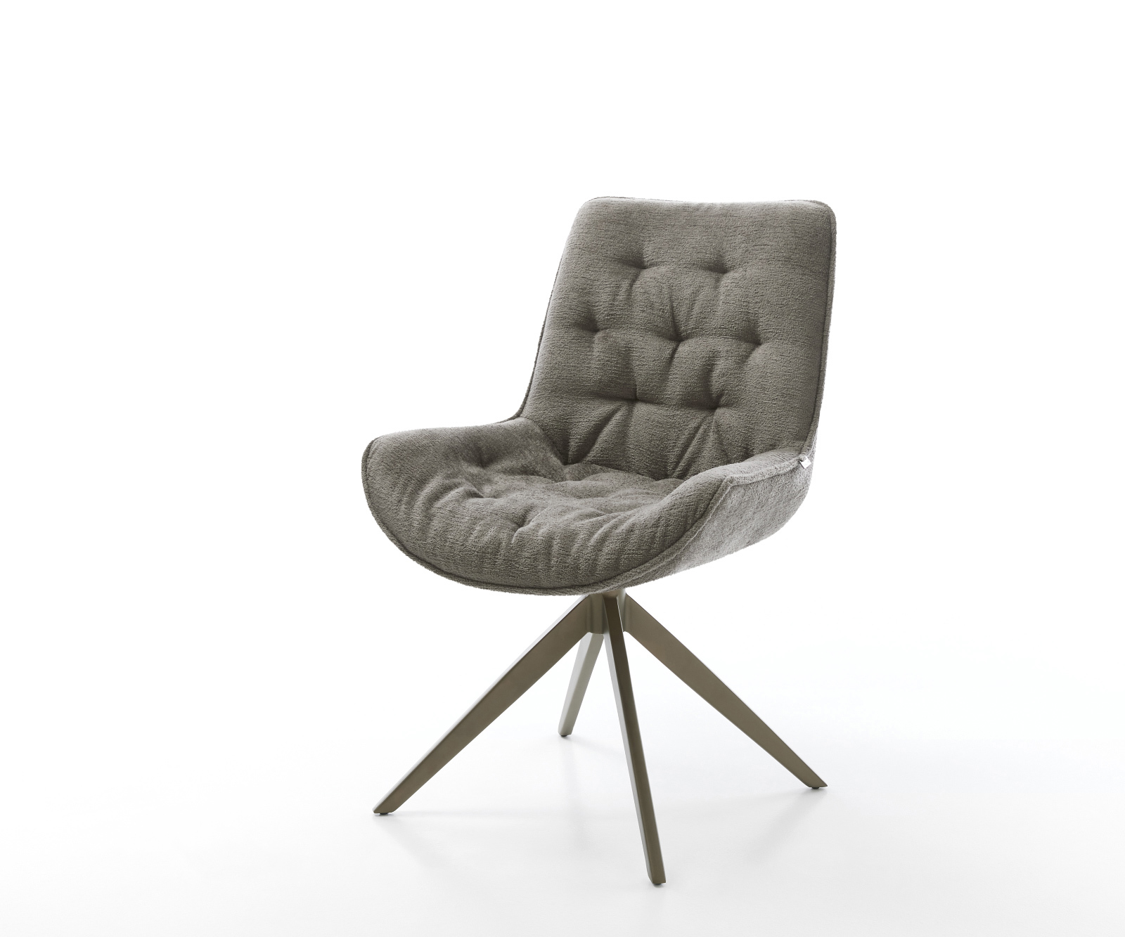 Étkezőszék Taimi-Flex bouclé puha sötét bézs kereszt láb széles titán színű 360° forgatható billenő funkció