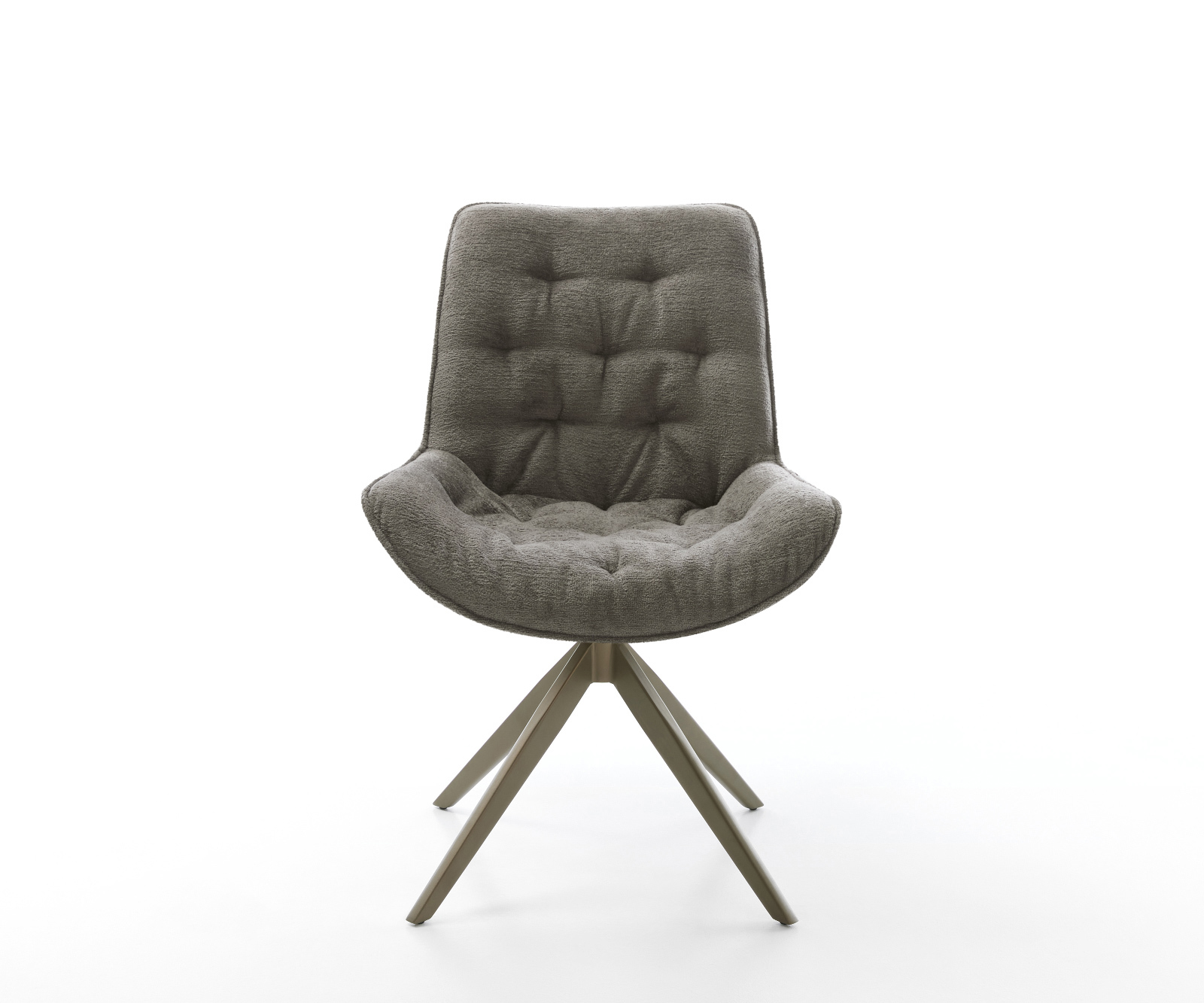 Étkezőszék Taimi-Flex bouclé puha sötét bézs kereszt láb széles titán színű 360° forgatható billenő funkció - Image 2