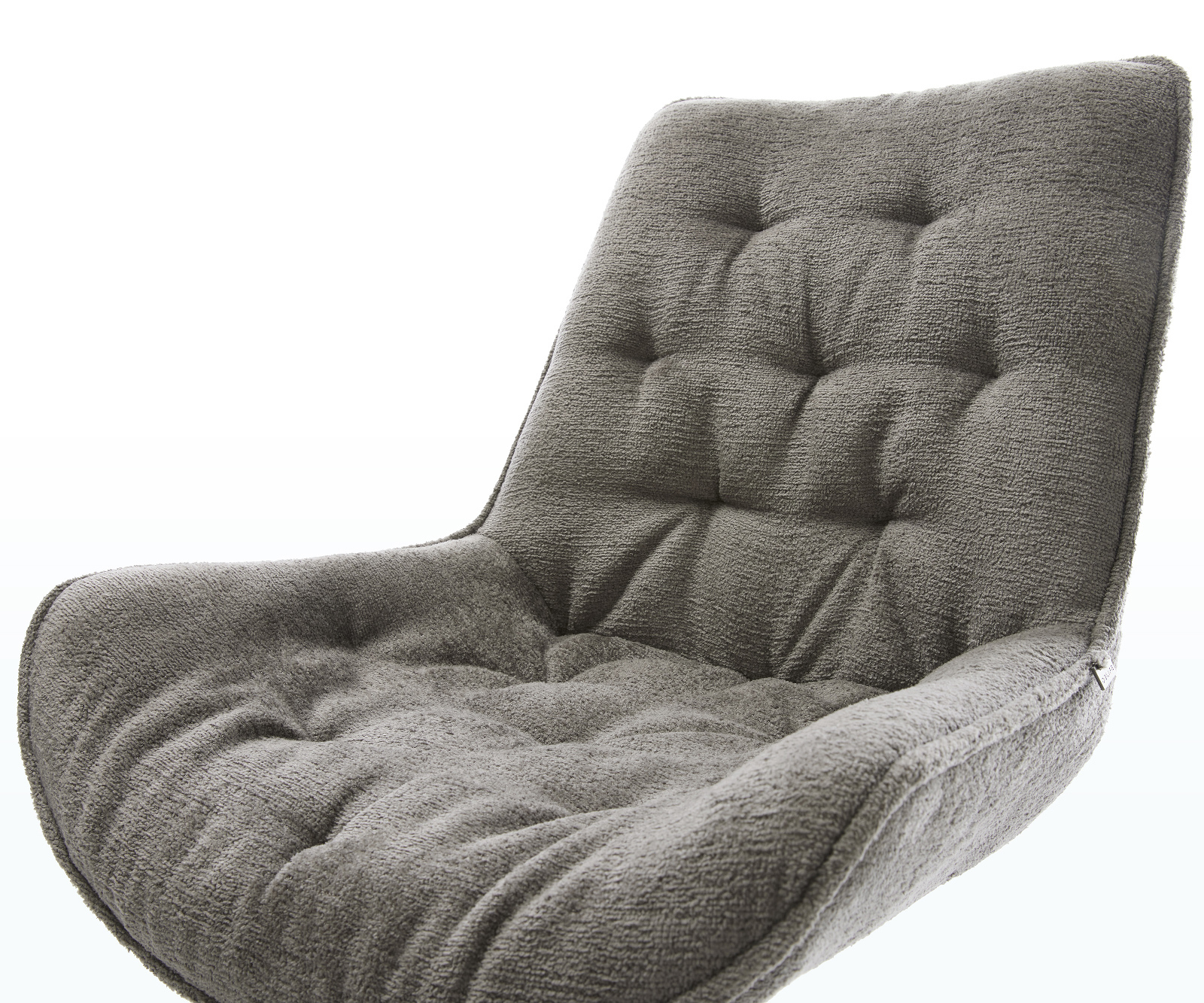 Étkezőszék Taimi-Flex bouclé puha sötét bézs kereszt láb széles titán színű 360° forgatható billenő funkció - Image 4