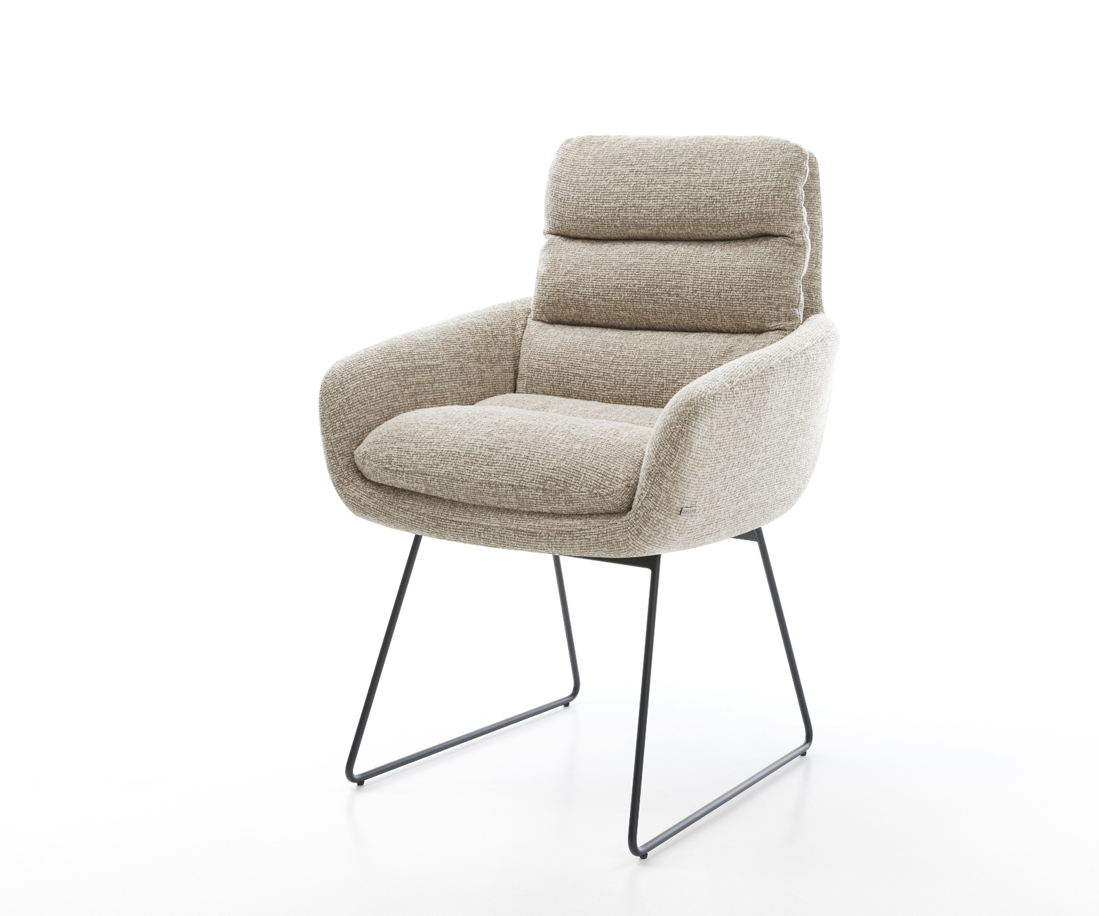 Étkezőszék Abelia-Flex karfás mikroszálas puha bézs vékony láb fekete