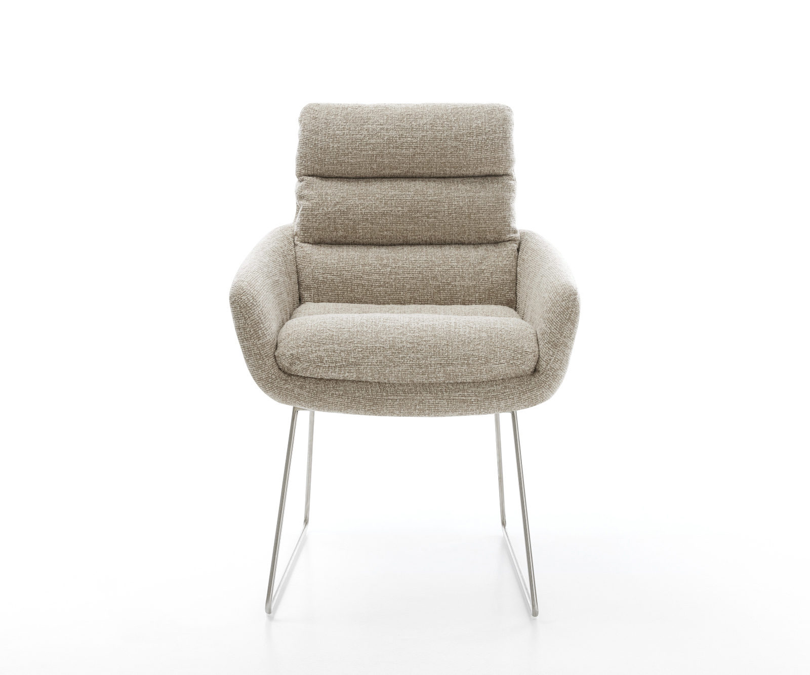 Étkezőszék Abelia-Flex karfás mikroszálas puha bézs vékony fém láb - Image 2