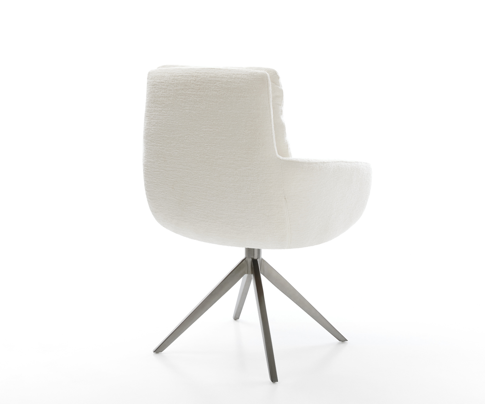 Étkezőszék Abelia-Flex karfás bouclé puha bézs kereszt láb széles grafit 360° forgatható billenő - Image 5