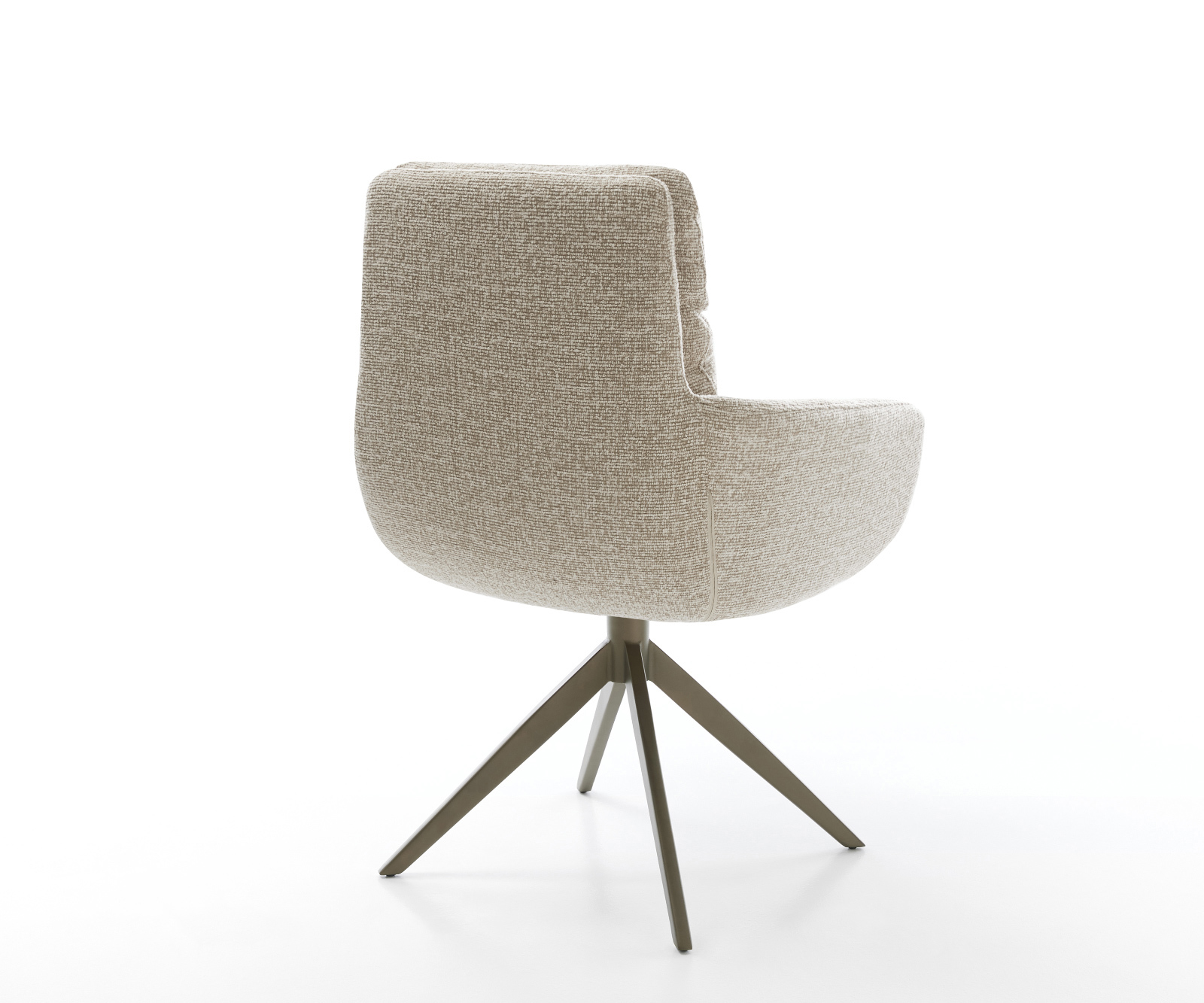 Étkezőszék Abelia-Flex karfás szövetszövet puha bézs kereszt láb széles titánszínű hatás 360°-ban forgatható billenő funkció - Image 5