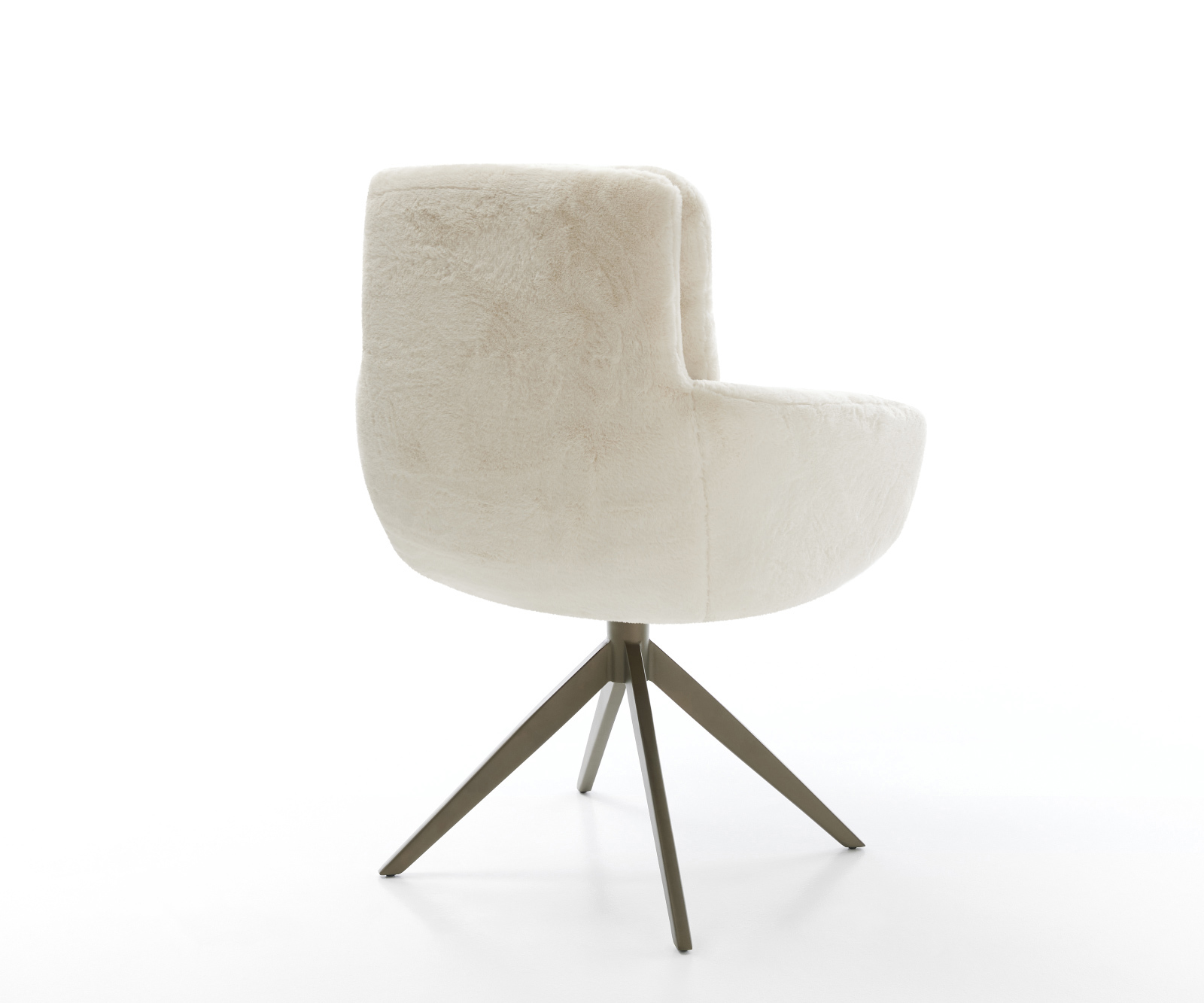 Étkezőszék Abelia-Flex karfás plüss krémfehér kereszt láb széles titán színű 360° forgatható billenő funkció - Image 5