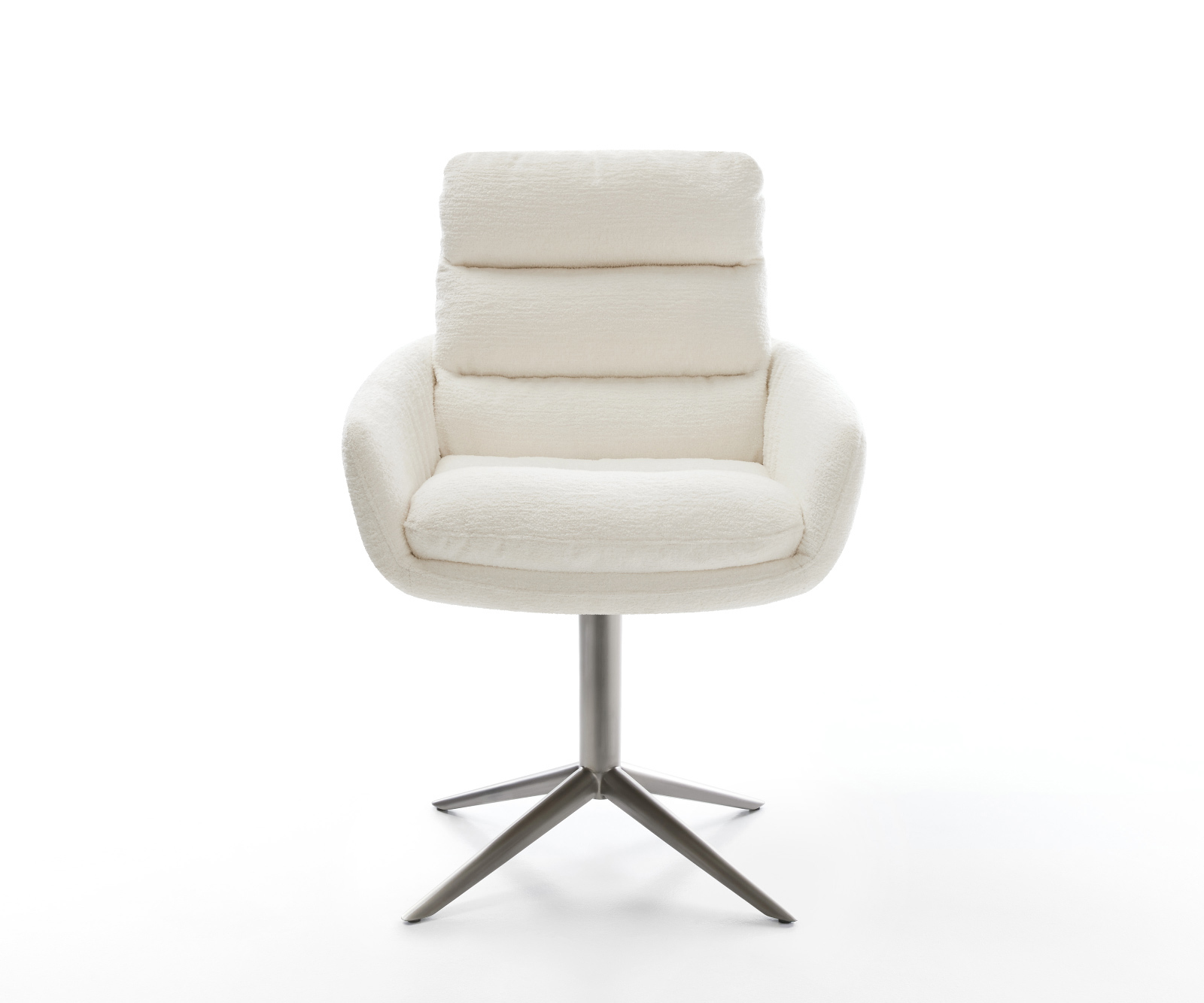 Étkezőszék Abelia-Flex karfás bouclé puha bézs kereszt láb grafit 360° forgatható billenő funkció - Image 2