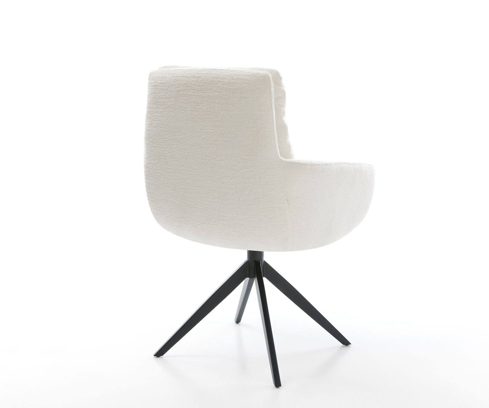 Étkezőszék Abelia-Flex karfás bouclé puha bézs kereszt láb széles fekete 360° forgatható billenő - Image 5