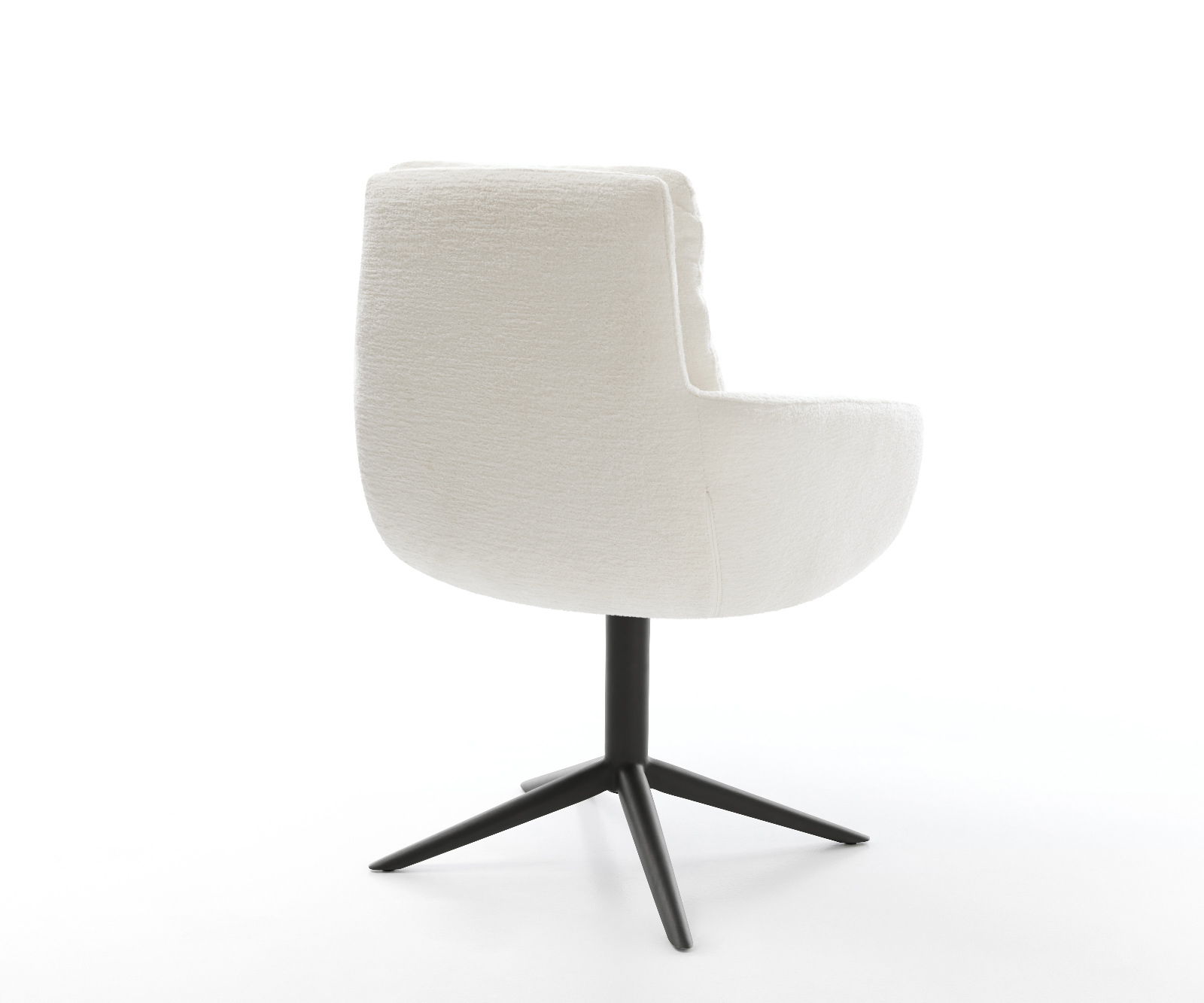 Étkezőszék Abelia-Flex karfás bouclé puha bézs fekete kereszt láb 360° forgatható billenő funkció - Image 5