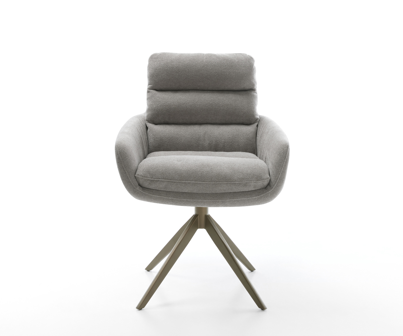 Étkezőszék Abelia-Flex karfás strukturált szövet puha szürke kereszt láb széles titán színű 360° forgatható billenő funkció - Image 2