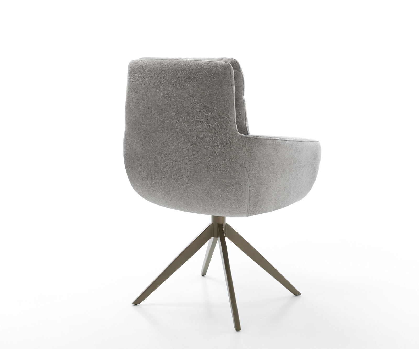 Étkezőszék Abelia-Flex karfás strukturált szövet puha szürke kereszt láb széles titán színű 360° forgatható billenő funkció - Image 5