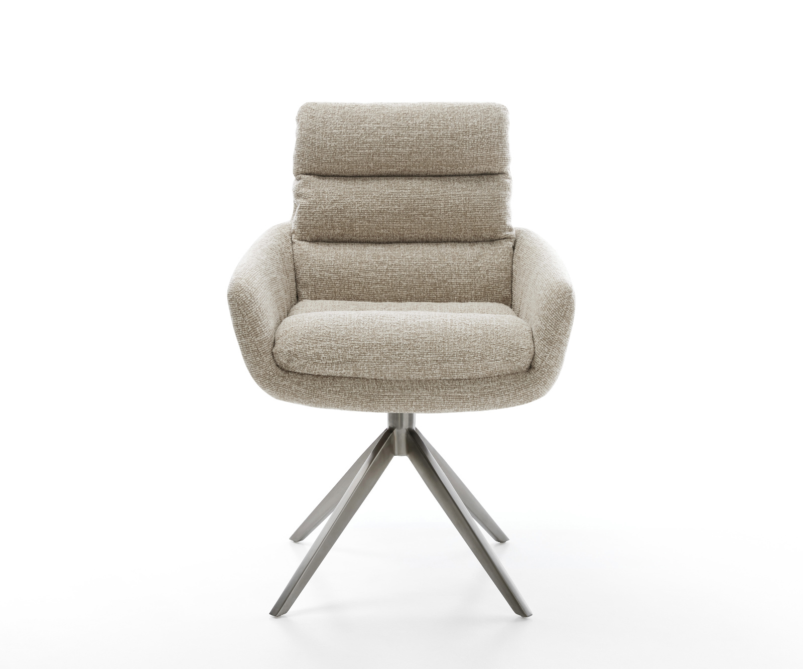 Étkezőszék Abelia-Flex karfás szövettel puha bézs széles grafit kereszt láb 360°-ban forgatható billenő funkció - Image 2