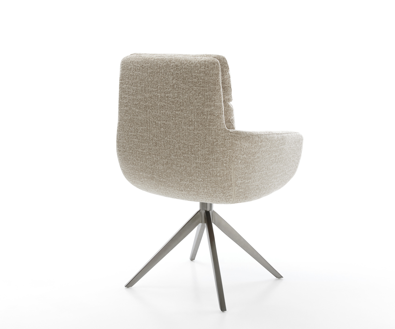 Étkezőszék Abelia-Flex karfás szövettel puha bézs széles grafit kereszt láb 360°-ban forgatható billenő funkció - Image 5