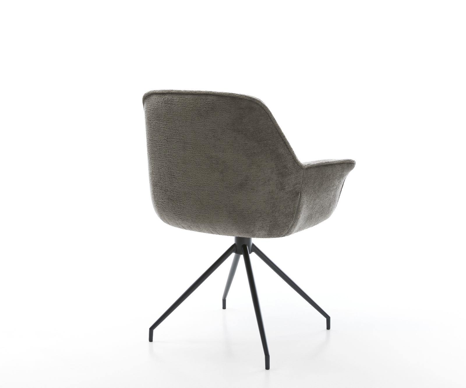 Étkezőszék Keila-Flex karfás bouclé puha sötét bézs kereszt láb kúpos fekete - Image 5